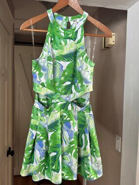 Madden NYC Palm Leaf Print Juniors' Romper